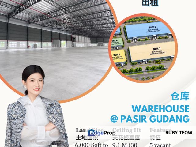 Warehouse for rent in Pasir Gudang, Johor Bahru