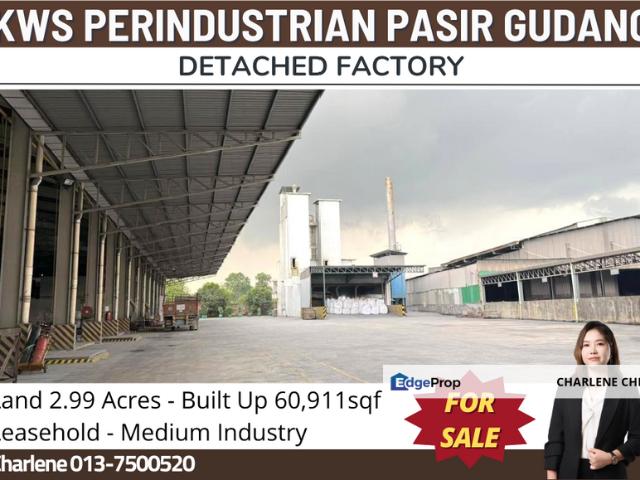 Warehouse for sale in Pasir Gudang, Johor