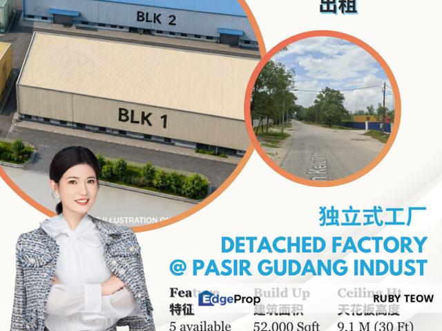 Warehouse for rent in Pasir Gudang, Johor