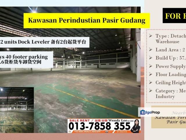 Warehouse for rent in Pasir Gudang, Johor
