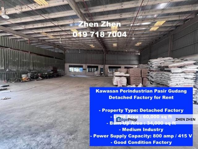 Warehouse for rent in Pasir Gudang, Johor Bahru