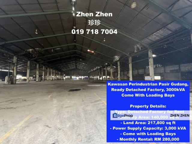Warehouse for rent in Pasir Gudang, Johor