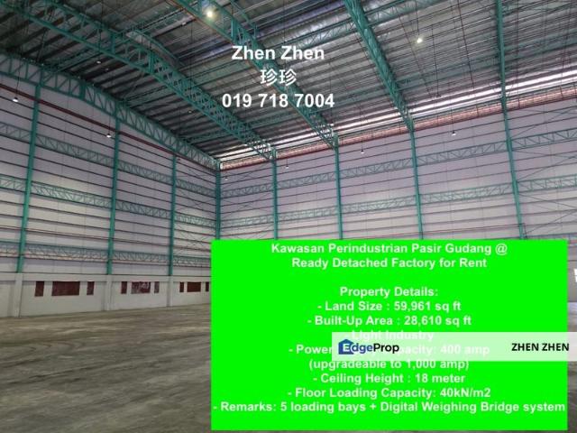 Warehouse for rent in Pasir Gudang, Johor