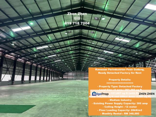 Warehouse for rent in Pasir Gudang, Johor