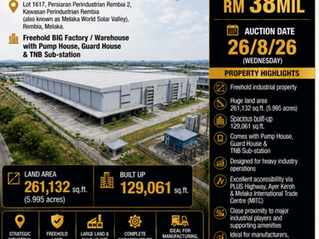 Warehouse for sale in Rembia, Malaka