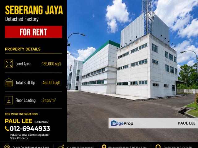 Warehouse for rent in Wellesley, Penang