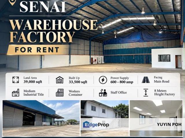 Warehouse for rent in Seelong, Kulai