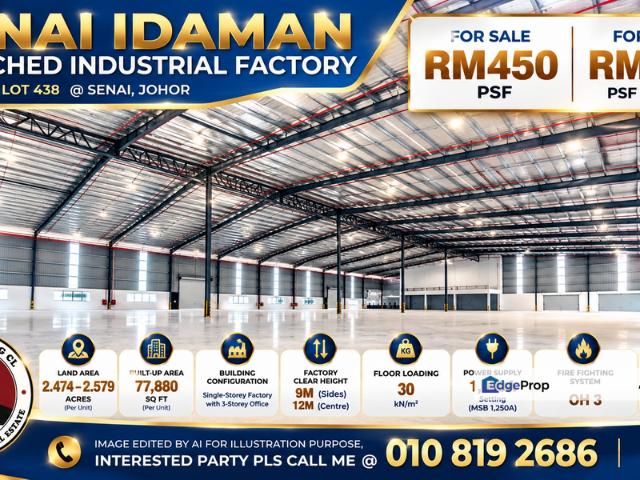 Warehouse for sale in Seelong, Kulai