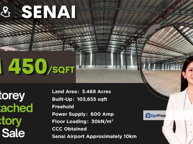 Warehouse for sale in Senai, Kulai