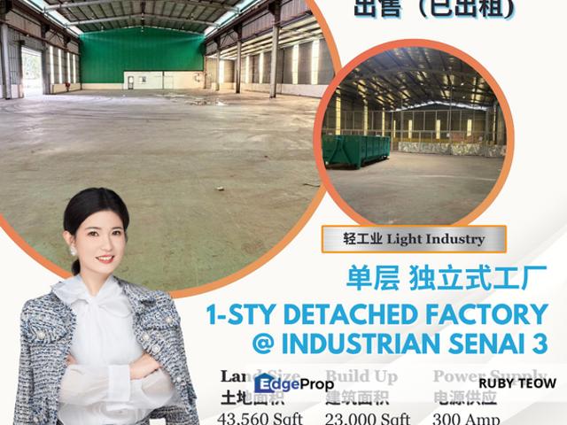 Warehouse for sale in Senai, Kulai
