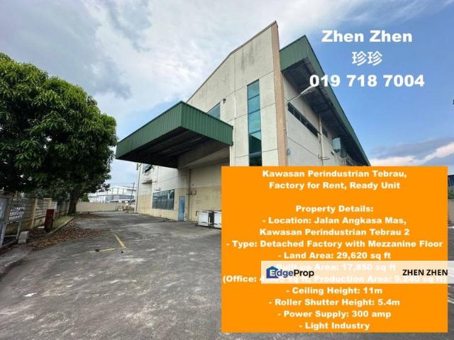 Warehouse for rent in Johore Bahru, Johor