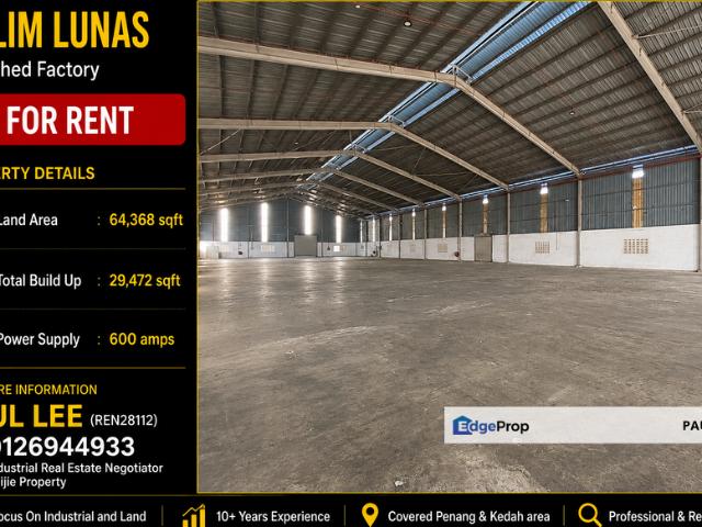 Warehouse for rent in Kulim, Kedah