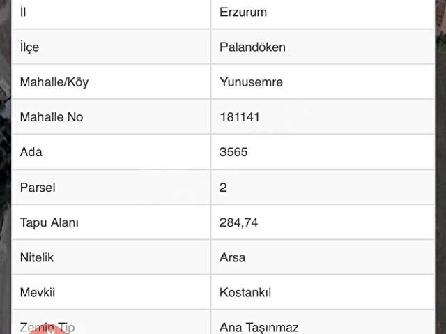 Palandöken, Erzurum içerisinde satılık Arsa