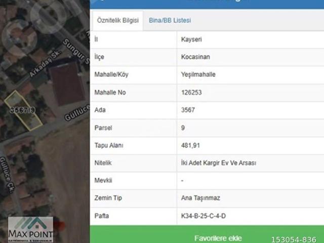 Kocasinan, Kayseri içerisinde satılık Arsa
