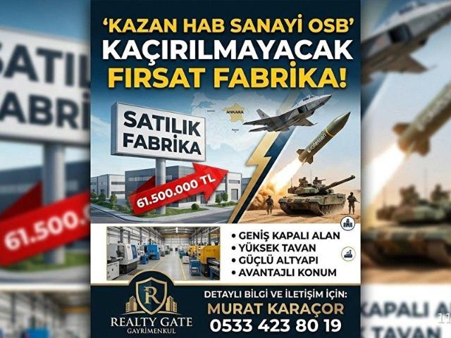 Kazan, Ankara içerisinde satılık Fabrika
