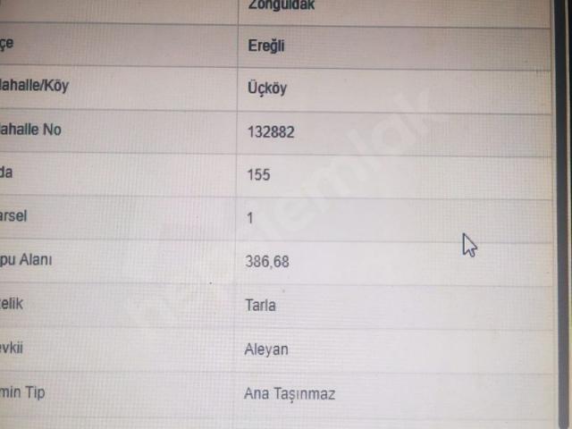 Üçköy, Ereğli içerisinde satılık Arsa
