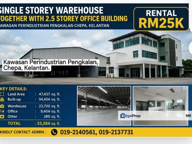 Warehouse for rent in Machan, Kelantan