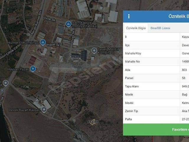 Develi, Kayseri içerisinde satılık Arsa