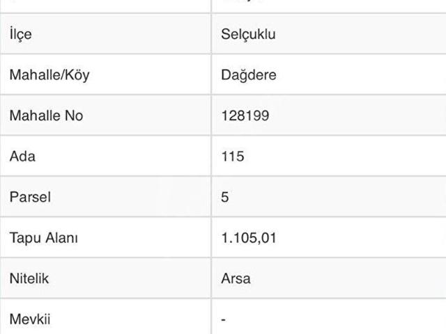 Selçuklu, Konya içerisinde satılık Arsa