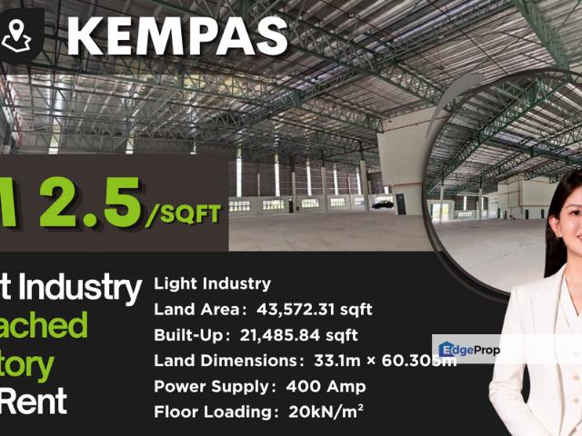Warehouse for rent in Johor Bahru