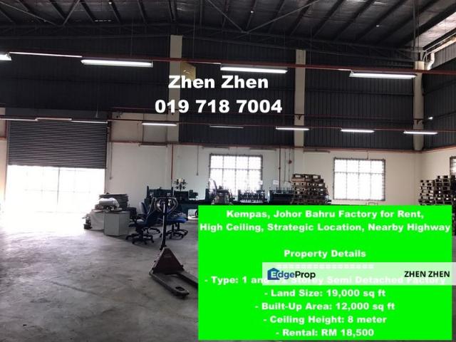 Warehouse for rent in Johore Bahru, Johor