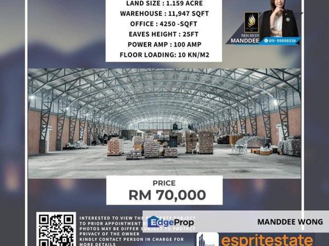 Warehouse for rent in Johore Bahru, Johor