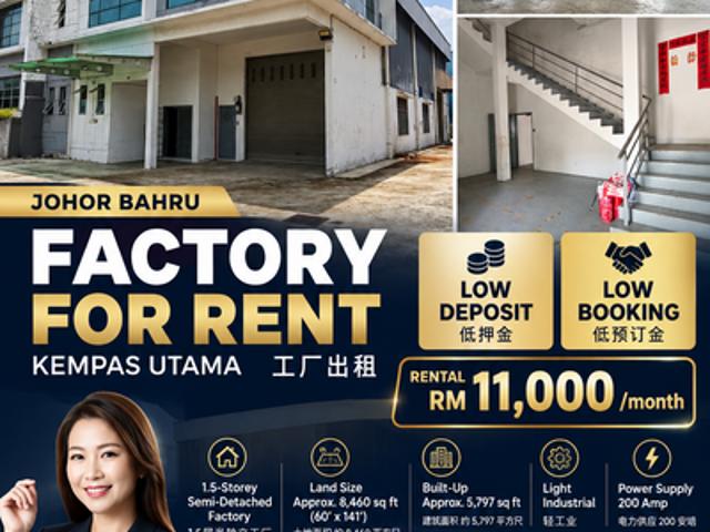 Warehouse for rent in Johor