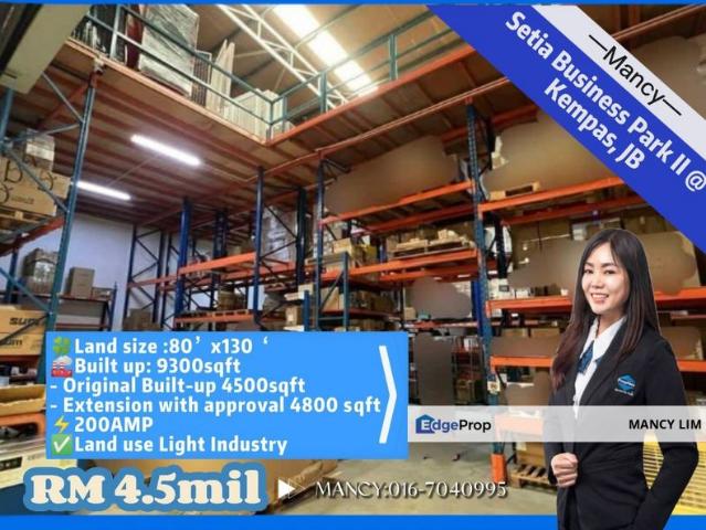 Warehouse for sale in Taman Kempas Utama, Johor Bahru