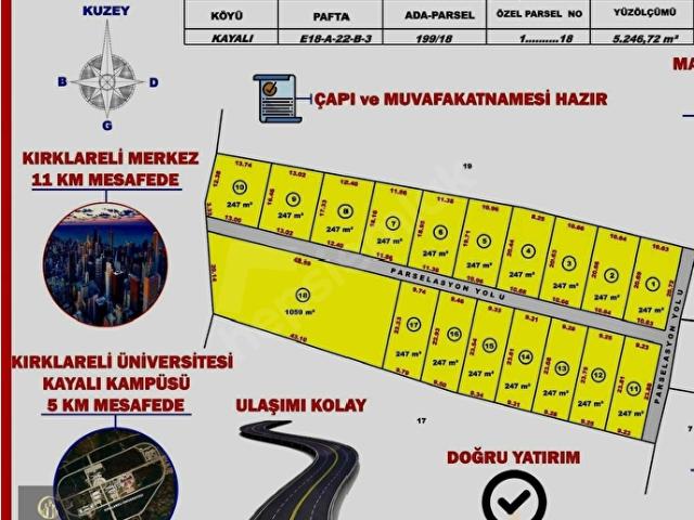 Kayalı, Kırklareli Merkez içerisinde satılık Arsa