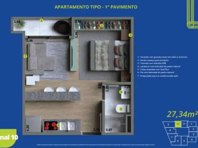 Kitnet venda em Região Imediata de Santos, Região Metropolitana da Baixada Santista