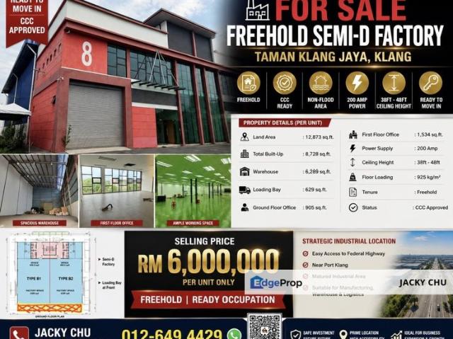 Warehouse for sale in Port Klang, Selangor