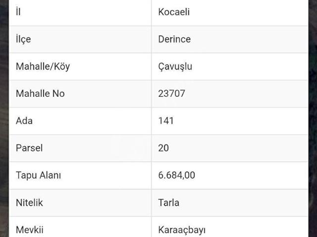 Derince, Kocaeli içerisinde satılık Arsa