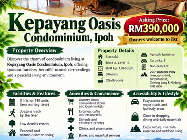 Condominium for sale in Taman Mirindi, Majlis Bandaraya Ipoh