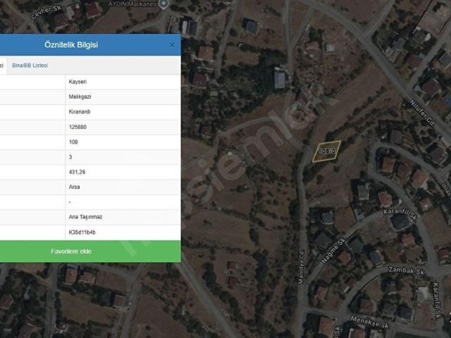 Melikgazi, Kayseri içerisinde satılık Arsa