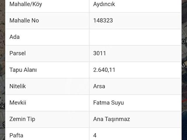 Yenikaş, Aydıncık içerisinde satılık Arsa