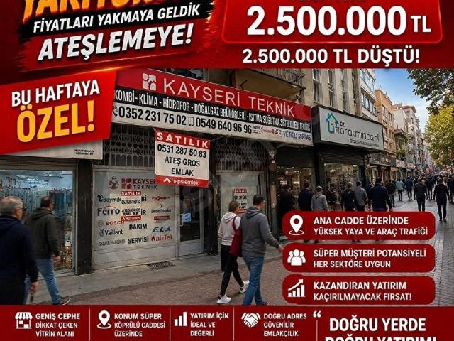 Kocasinan, Kayseri içerisinde satılık Dükkan