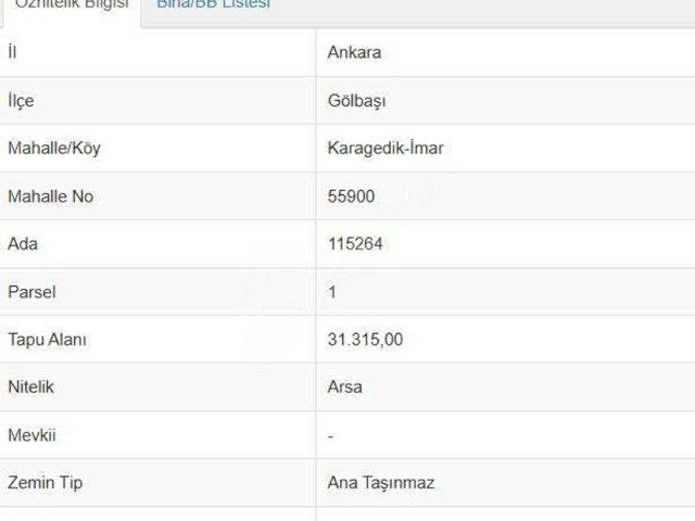 Karagedik Aydın, Gölbaşı içerisinde satılık Arsa