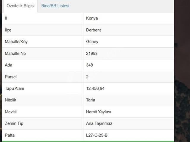 Derbent, Konya içerisinde satılık Arsa