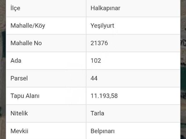 Belpınar, Halkapınar içerisinde satılık Arsa