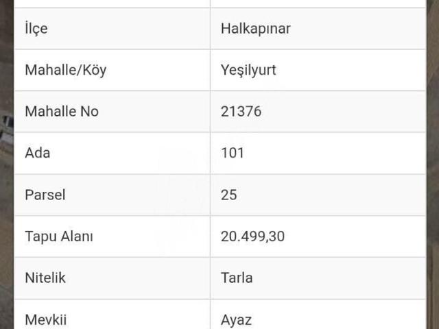 Belpınar, Halkapınar içerisinde satılık Arsa