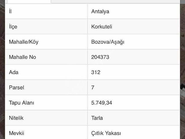 Korkuteli, Antalya içerisinde satılık Arsa