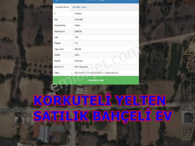 Korkuteli, Antalya içerisinde satılık Bahce kati