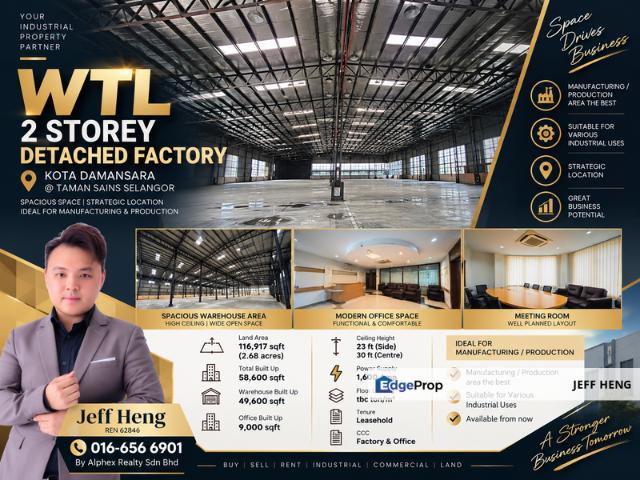 Warehouse for rent in Petaling, Damansara Damai