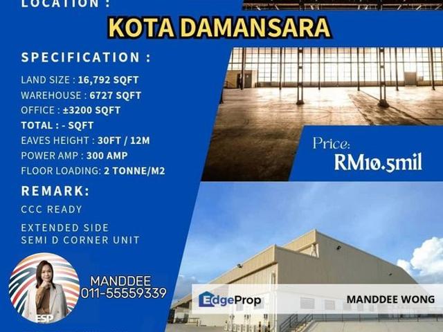 Warehouse for sale in Petaling, Damansara Damai