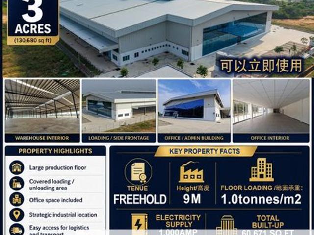 Warehouse for sale in Kota Tinggi, Johor