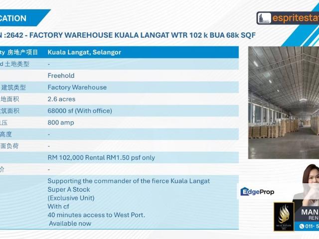 Warehouse for rent in Selangor