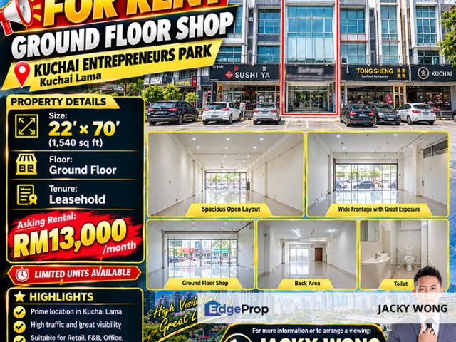 Shop for rent in Kuchai Entrepreneurs Park, Kuala Lumpur