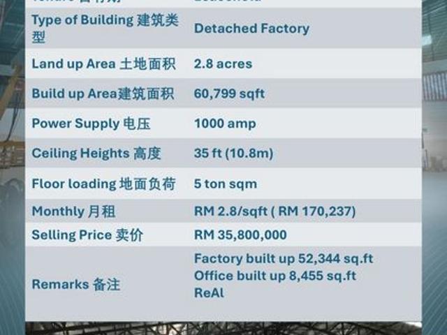Warehouse for rent in Selayang, Selangor