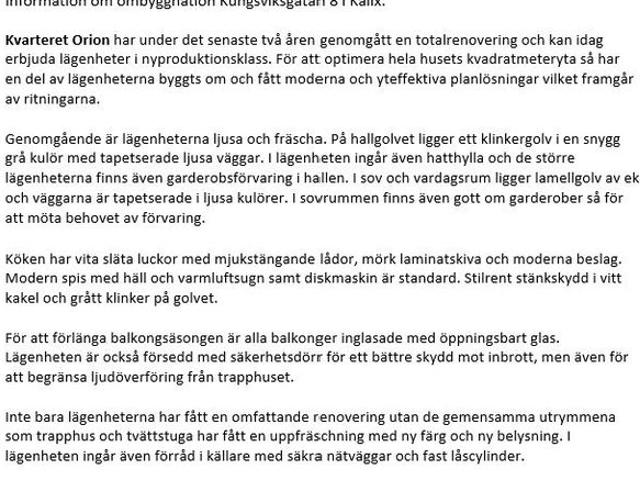 Lägenhet hyra i Kalix, Norrbotten