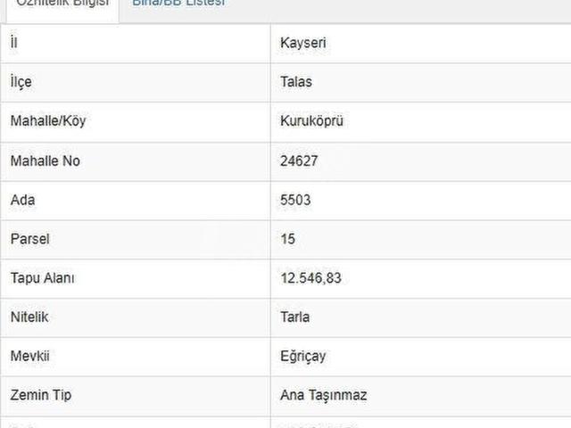 Talas, Kayseri içerisinde satılık Arsa